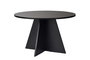 Hanah Home Mesa de Comedor 120x120 cm, Tablero de Melamina Negro Madera, Robusta 60 kg de Carga, Grosor 25 mm - Virella Wood Black